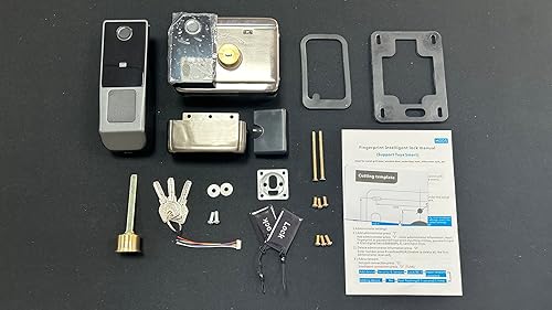 Miniatura 6 de Cerradura de puerta doble con cierre inteligente, pestillo electrónico de puerta para valla al aire libre, cerradura de llanta inteligente sin llave