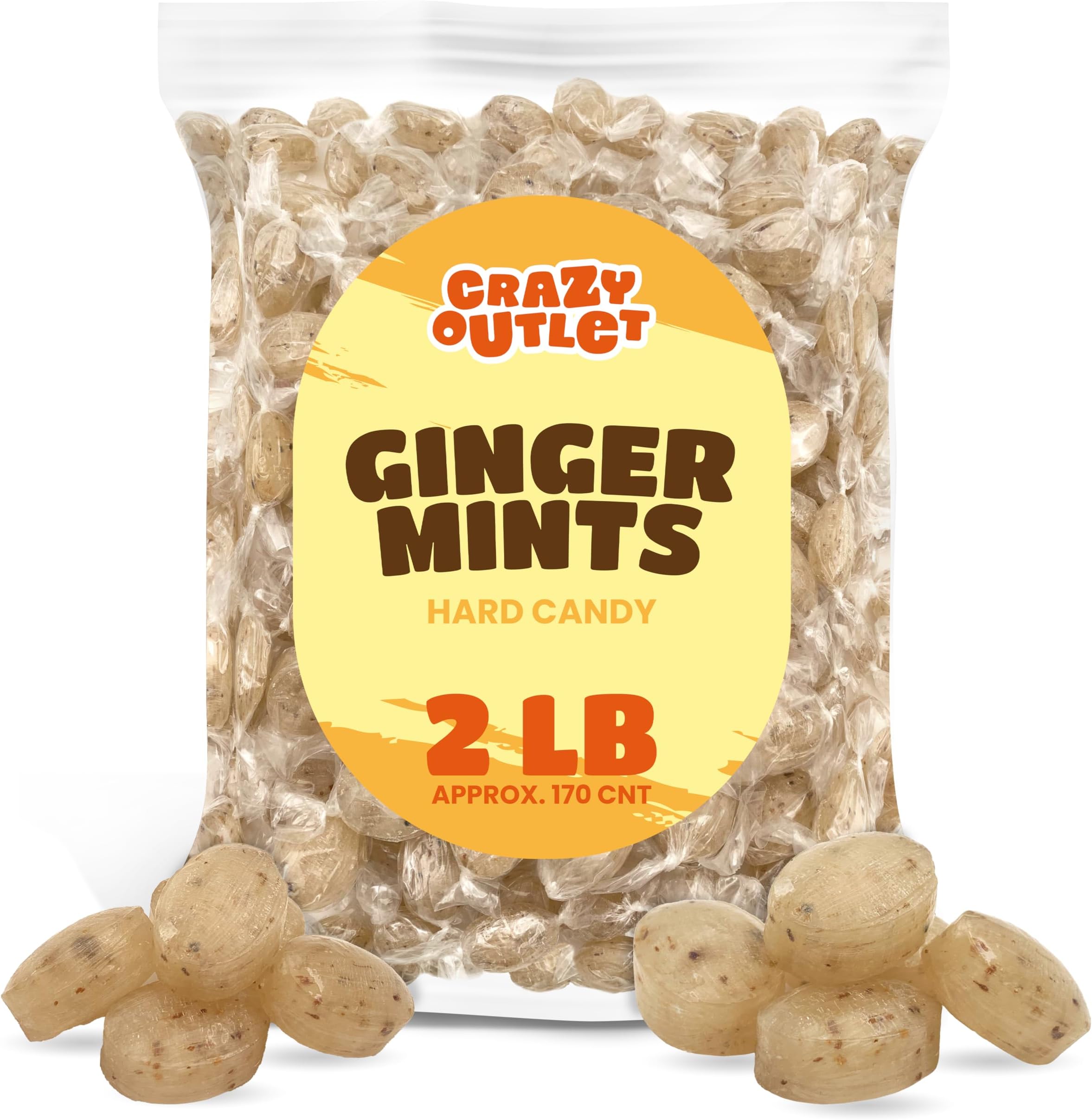 Ginger Hard Candy, Zesty Lemon 11 oz bag, Individually