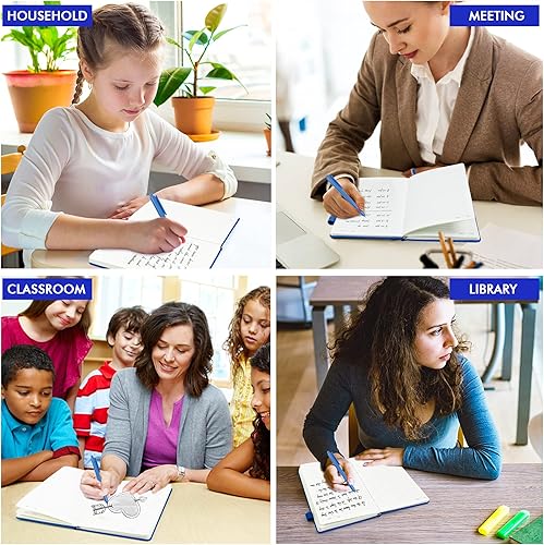 Miniatura 7 de Feela - Paquete de 3 cuadernos a granel con 3 bolígrafos negros cuaderno de tapa dura A5 juego de diario clásico con rayas con soporte para