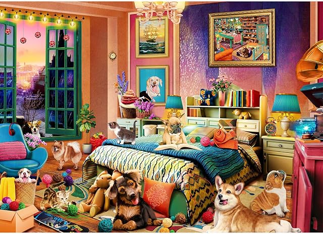 1000 Pieces Jigsaw Puzzles for Adults | Pets Animal Jigsaw Puzzles for Adults 1000 Pieces Puzzle Gifts (Pets Party)