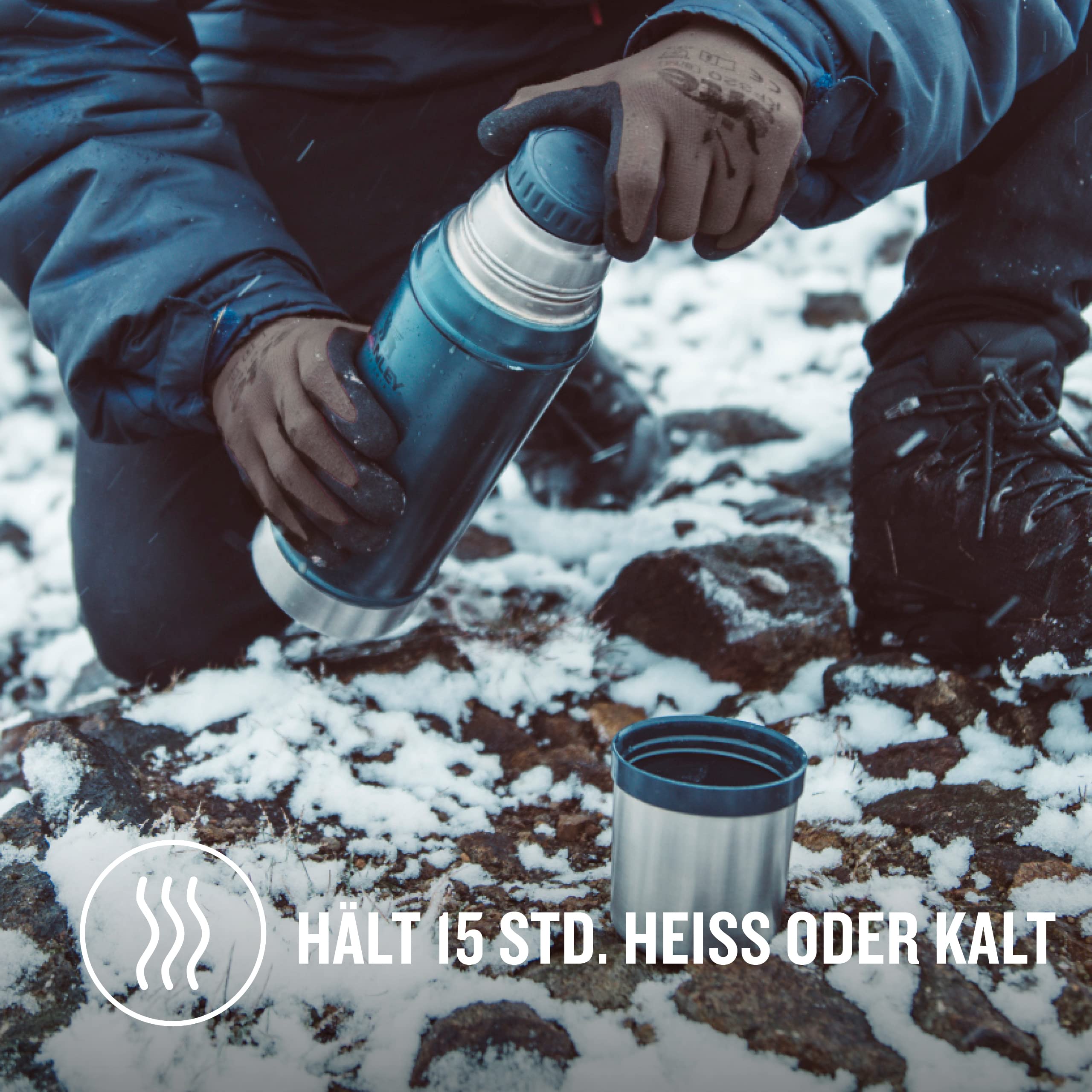 Stanley Classic Legendary Thermosflasche - Thermos Hält 15 Stunden Heiß Oder Kalt - Edelstahl Thermoskanne - BPA-Frei - Spülmaschinenfest - Nightfall 750 ml – Bild 3