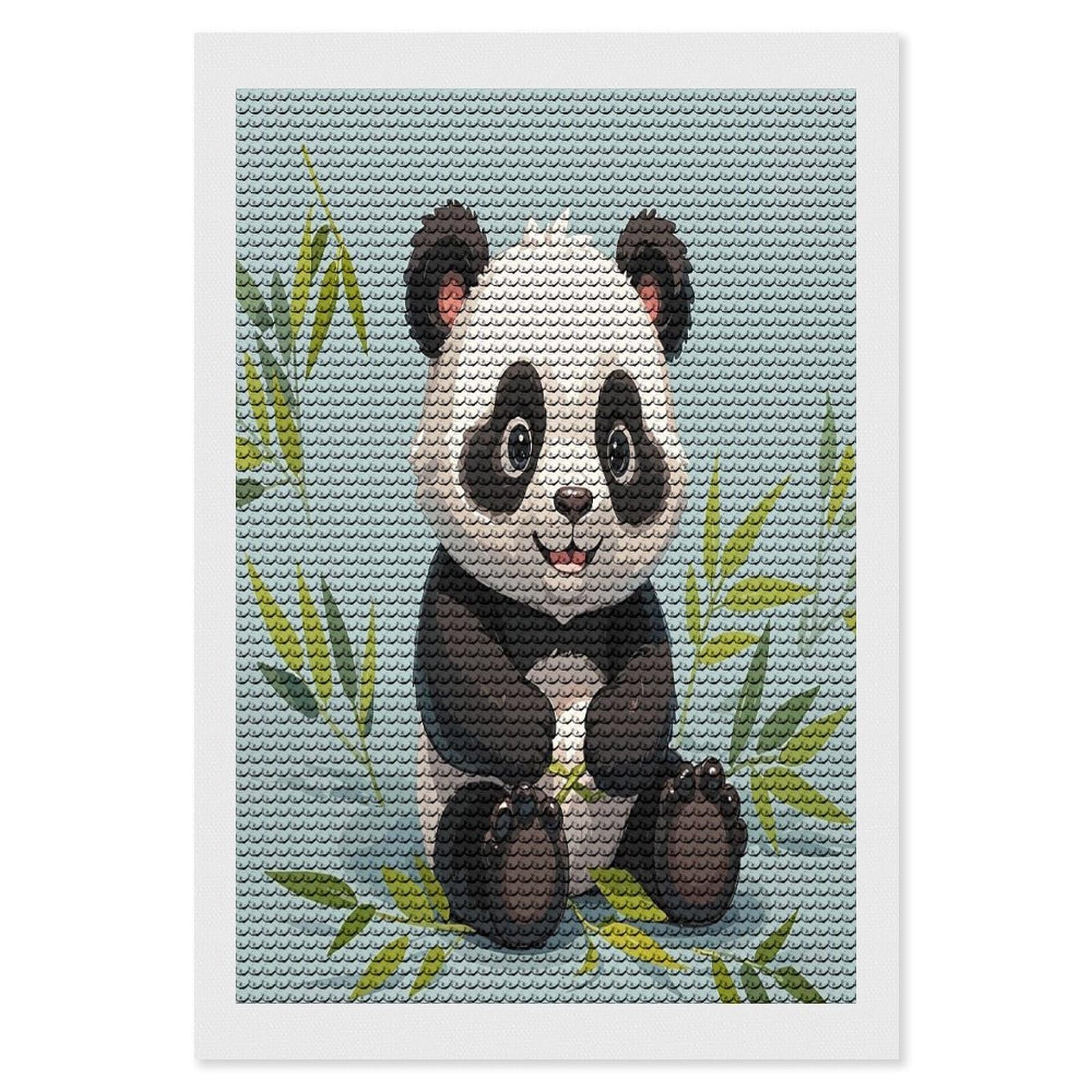 FekiLoot Panda Diamond Painting Kits for Beginners DIY Diamond Art Kits for Adults Full Drill Round Diamond Dot Gem Art Painting Fun DIY Crafts for Home Kitchen Wall Decor Gift 8"x12"