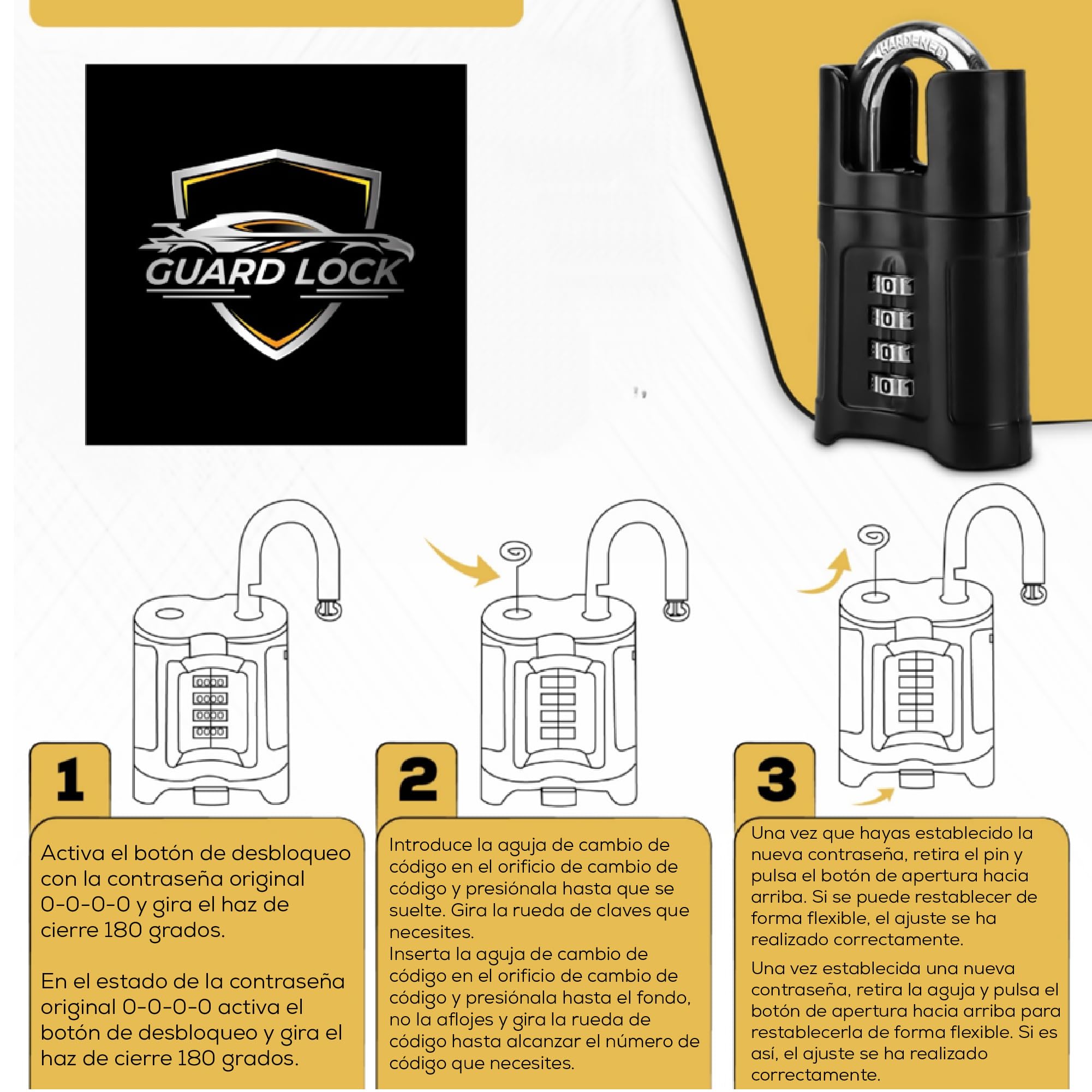Universal antirrobo remolque enganchado - Cerradura con código para remolques - Antirrobo de Remolque, Caravana, Coche Remolcado y No Remolcado