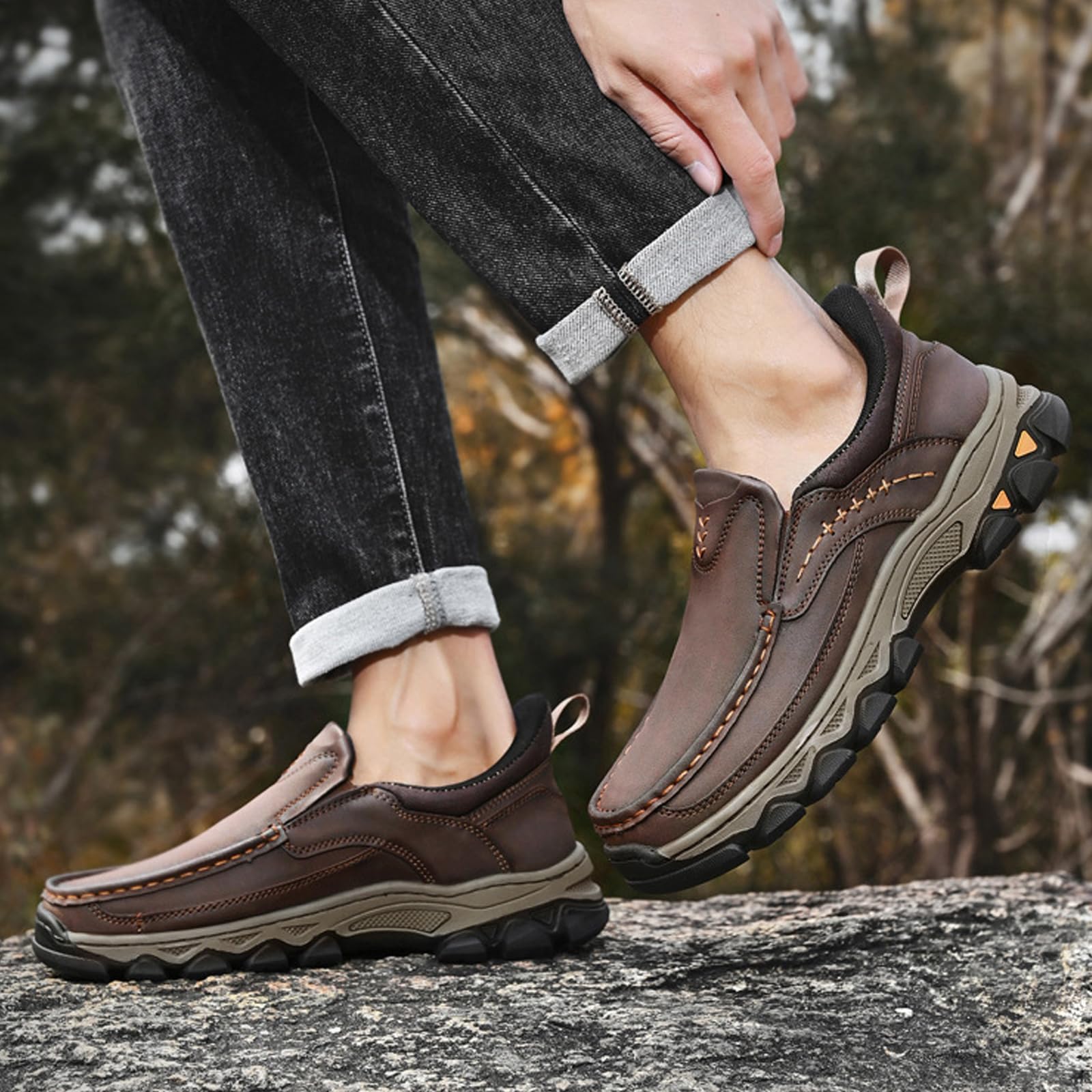 Scarpe Trekking Uomo, Scarpe da Ginnastica Antiscivolo Leggere, Scarpe Ortopediche Impermeabili e Traspiranti per Uomo