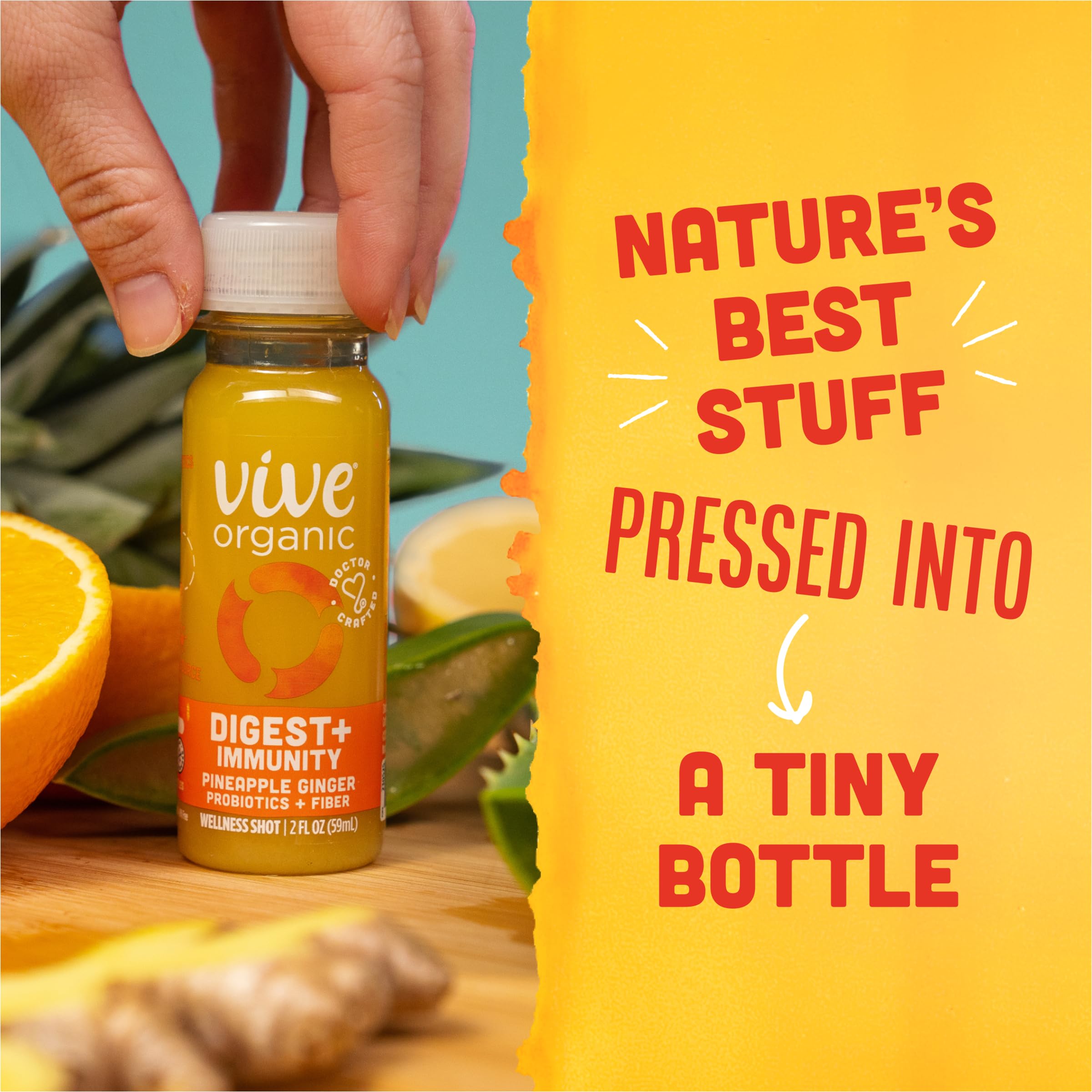 Vive Organic Digest + Immunity Pineapple Ginger Wellness Shot, 2