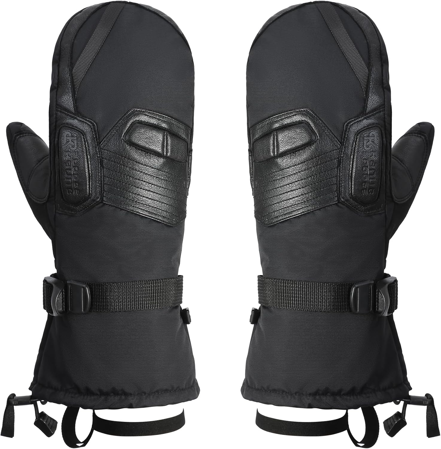 Hunter Mittens - Men's Winter Warm Waterproof, Leather Palm, Polyester Liner | Snow Work Outdoor