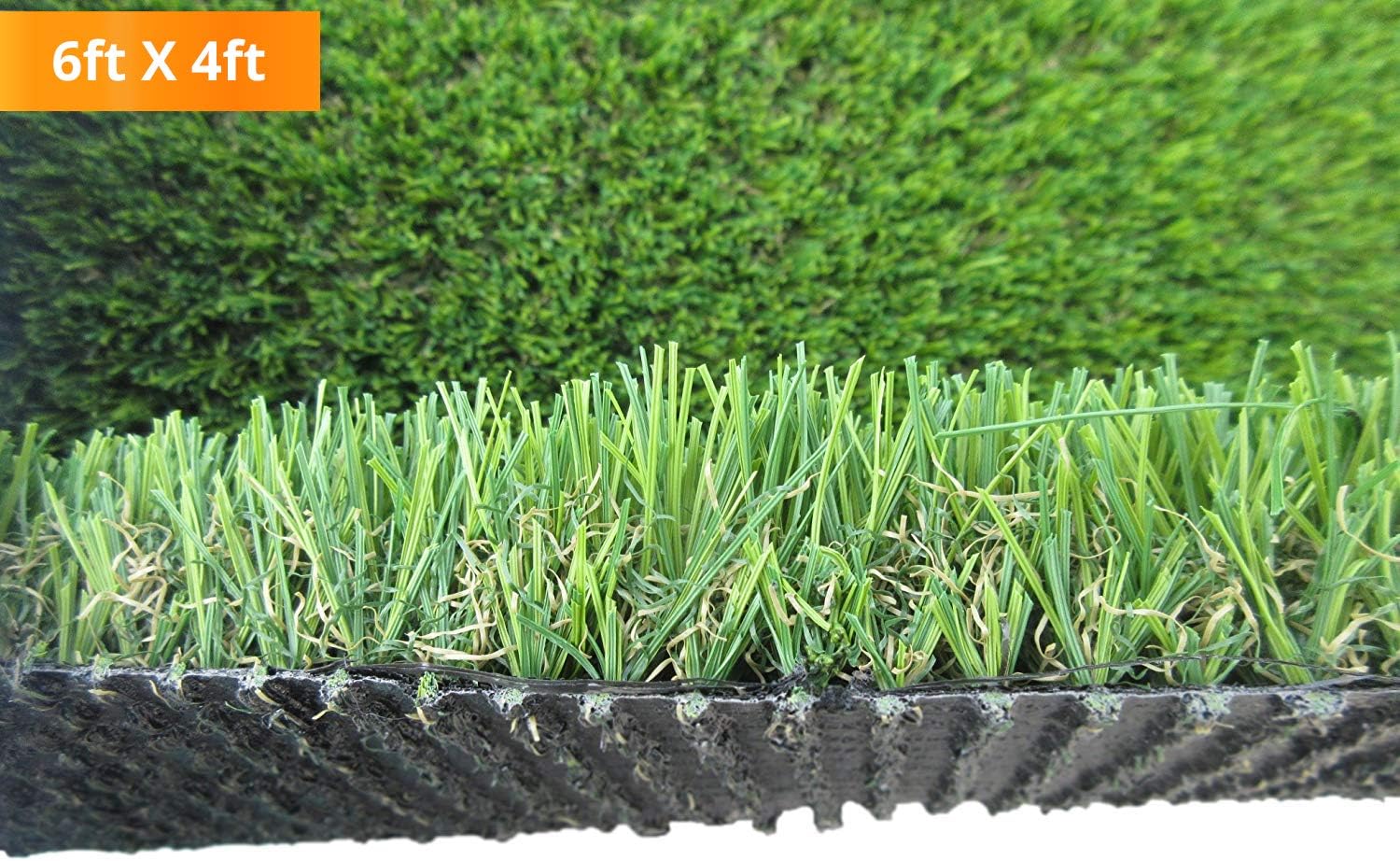 PZG Commerical Artificial Grass Patch w/ Drainage Holes & Rubber Backing | Heavy & Durable Turf | Lead-Free Fake Grass for Dogs or Outdoor Decor | Total Wt. - 83 oz & Face Wt. 55 oz | Roll 82' x 15'