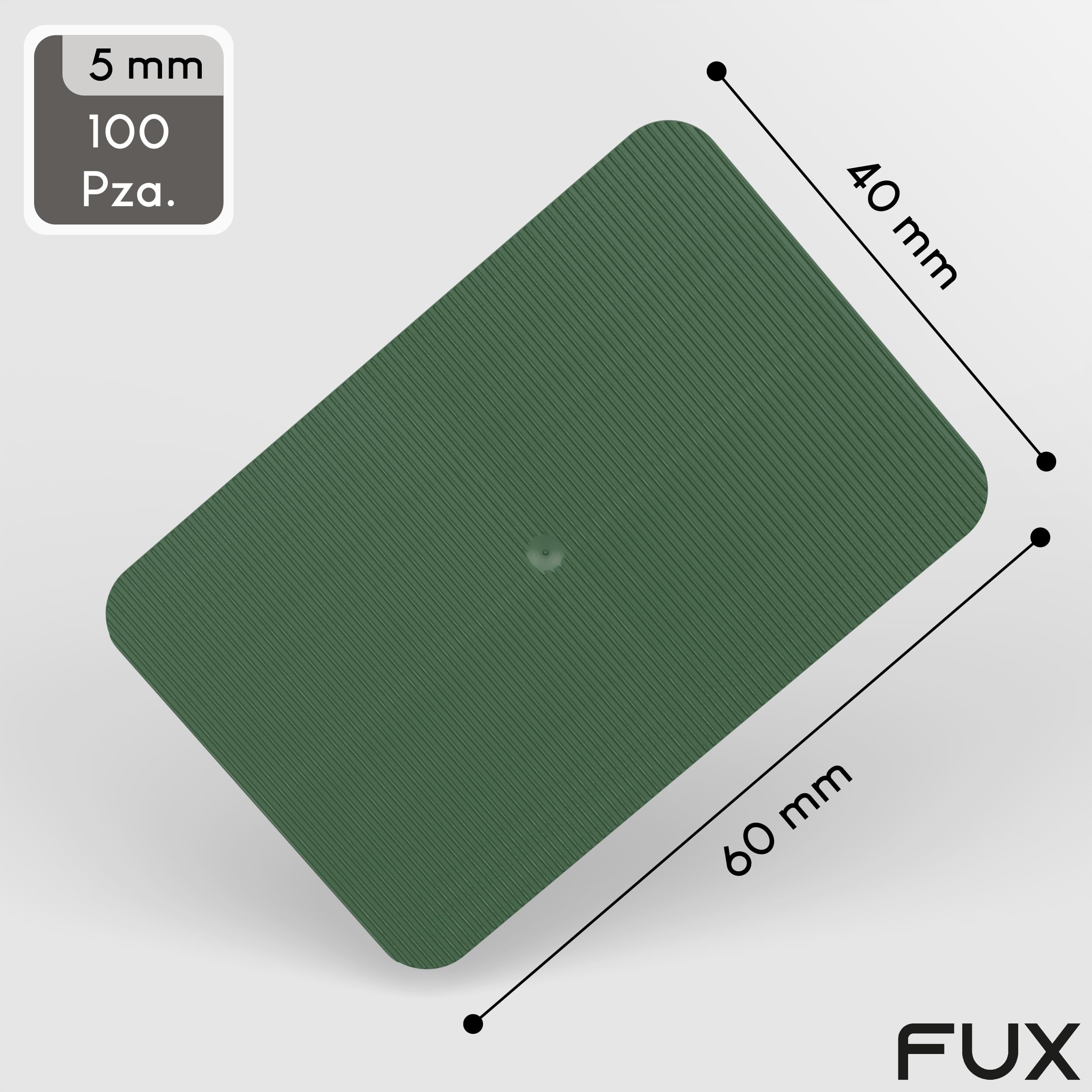 FUX 100 piezas espaciadores de plástico 60 x 40 x 5mm Bloques de acristalamiento Tachoncillos Placas separadoras Pequeñas placas de plástico Placas compensadoras Ventanakeiles (Espesor: 5mm)