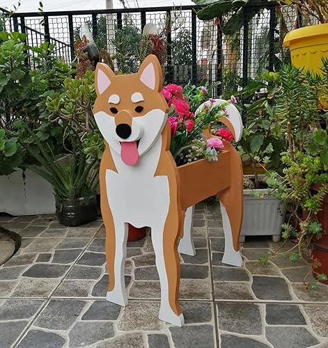 Miniatura 8 de Lindas macetas de jardín para suculentas Shiba Inu, maceta de PVC con drenaje Cocker Spaniel para plantas de interior, jarrón de escritorio único y