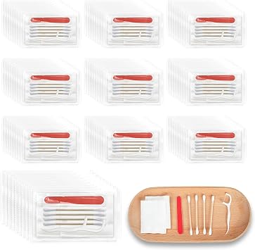 Hotel Vanity Kit, Vanity Kits Bulk, Individual Vanity Kit With Cotton Pads, Cotton Swabs, Dental Floss And Nail Files, Suitable For Travelling, Hotels And Home Use 100 pcs