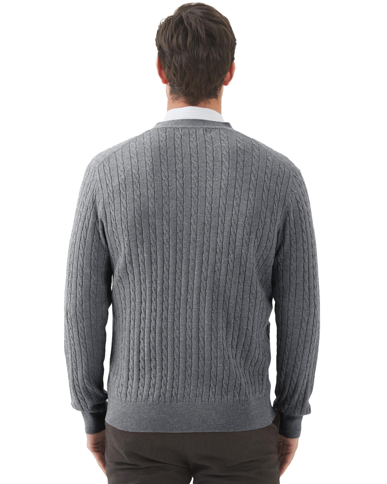 Kallspin Suéter Tipo Cárdigan De Punto De Lana Mezclada De Lana De Cachemira para Hombre Suéteres De Cuello En V con Botones Y Bolsillos Relax Fit