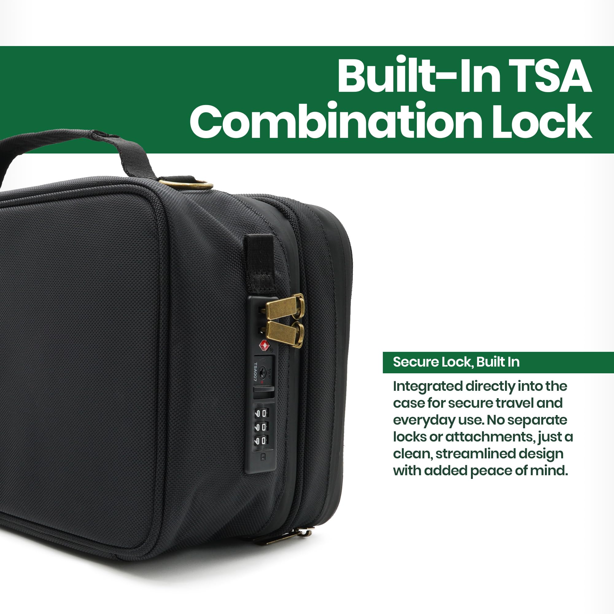 Estuche de almacenamiento grande con bolsa de bloqueo de combinación TSA, forro de carbono portátil, caja de medicina XL con cerradura para viajes y hogar, caja segura, organizador de