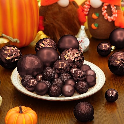 Miniatura 500 de XmasExp Juego de 24 mini esferas de Navidad inastillables para bolas de árbol de Navidad de 1.181 in/1.18 pulgadas (oro rosa)