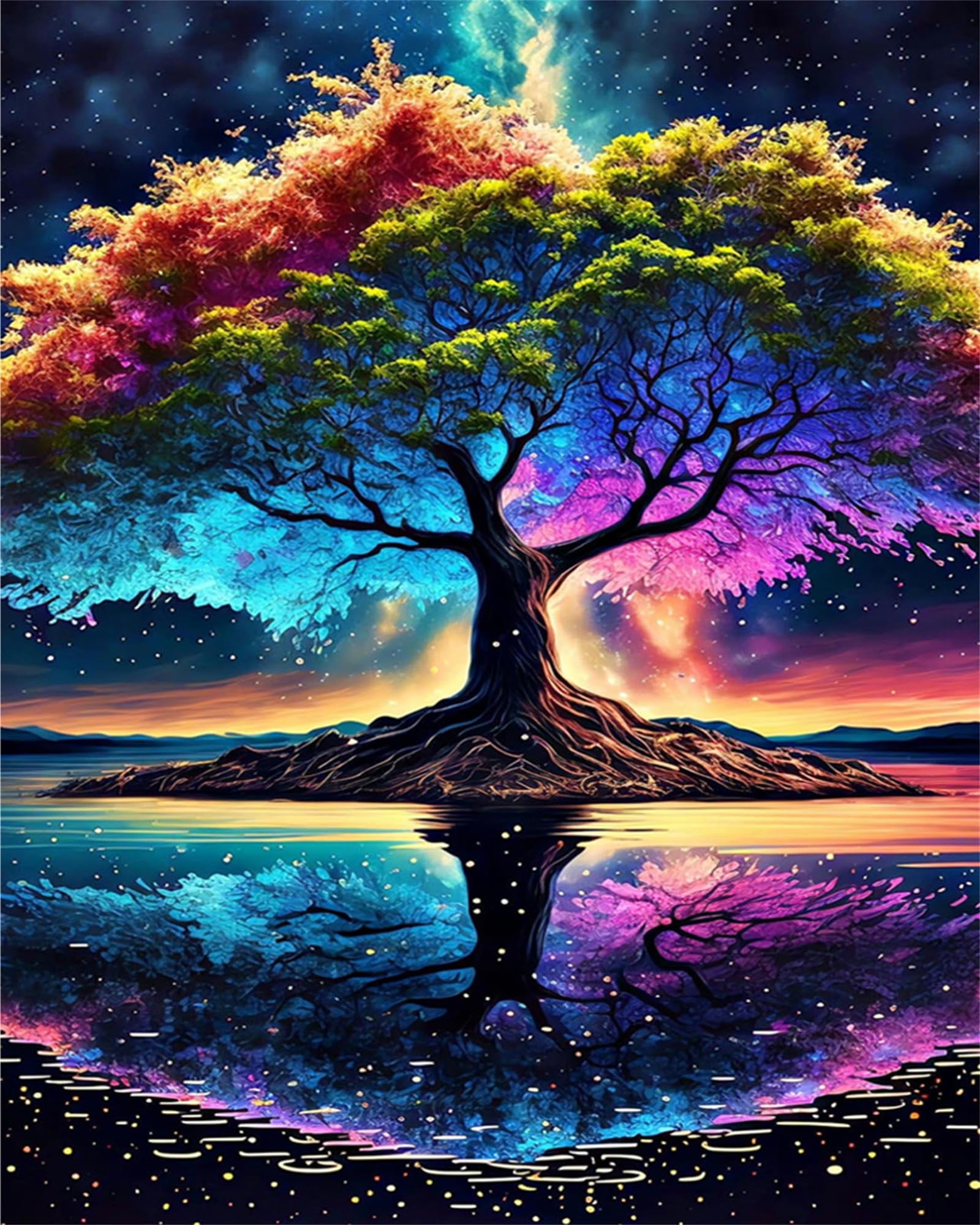Lehaha Tree 5D Diamond Art Kits For Adults & Kids - Diy Crystal Painting Kits, Flower & Designs (30X40cm)
