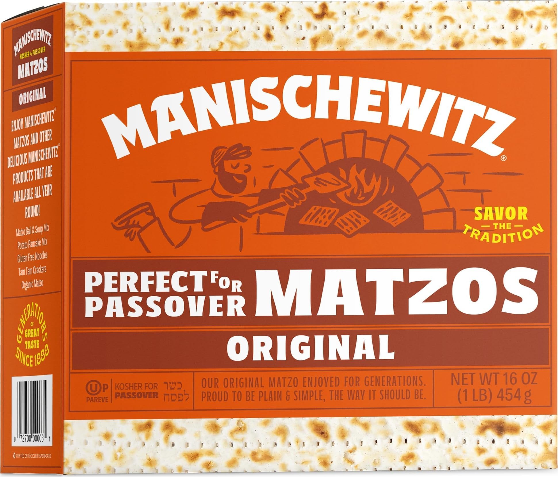 Manischewitz Passover Matzos Crackers, 1 LB | Fresh and Crispy Matzah
