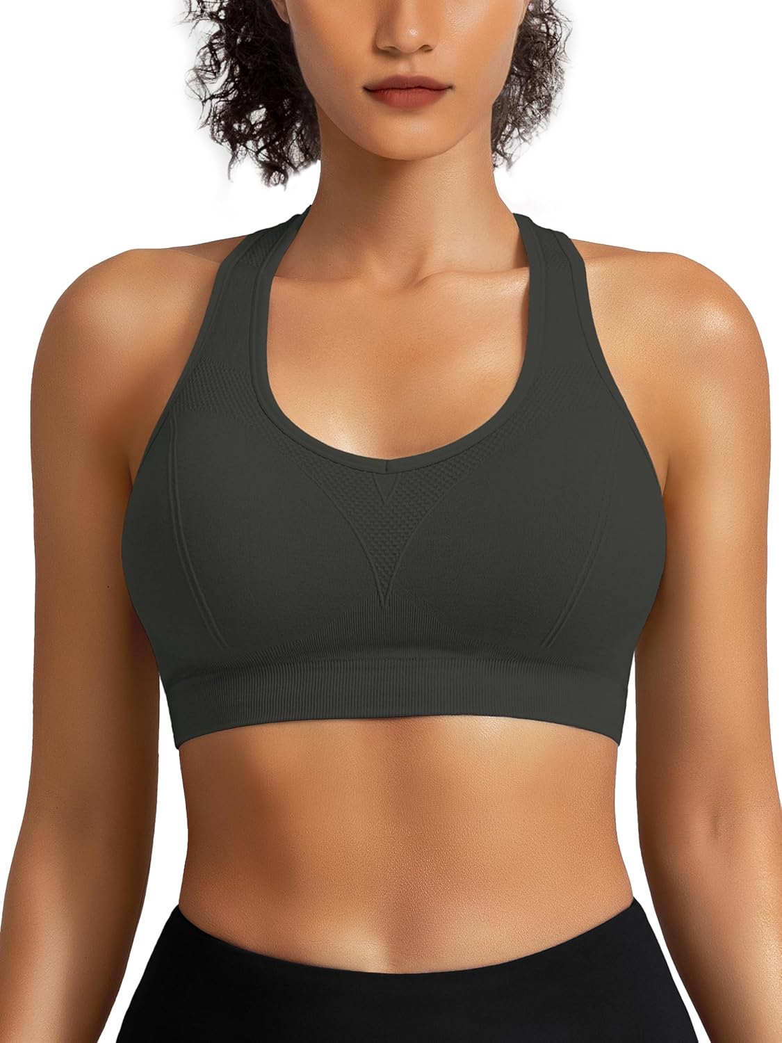 AENLLEY Padded Racerback Sports Bras for Women - Breathable Medium Support for Yoga Gym Workout Fitness - Image 3