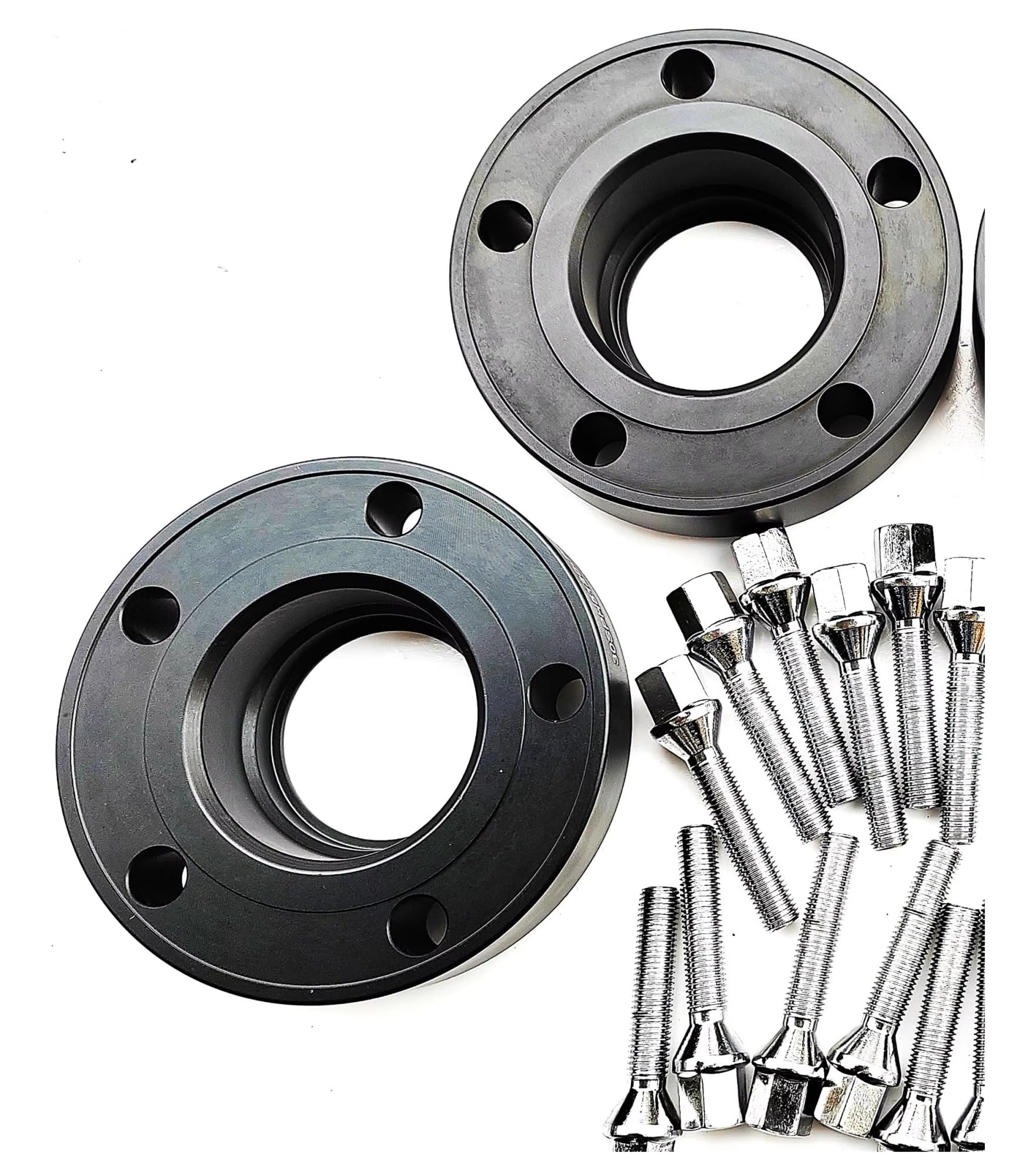 Entretoises Roue Pour BMW G26 G20 I3 G31 I4 G26 X5 G05 E250 Cou | 10 Pièces 14x1.25 Boulons Type Cône 2 Pièces 15MM 5x112 66.6 Entretoises Roue Élargisseurs de Voie(15mm Black)
