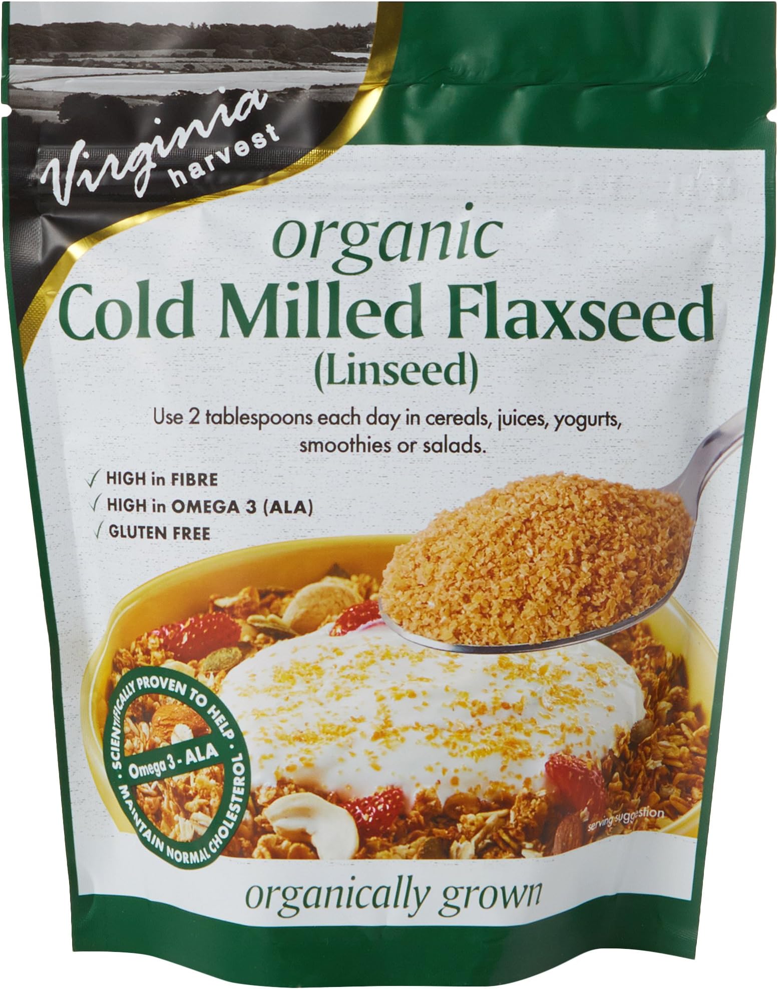 Virginia Harvest Cold Milled Organic Flaxseed 200 g (Pack of 4)