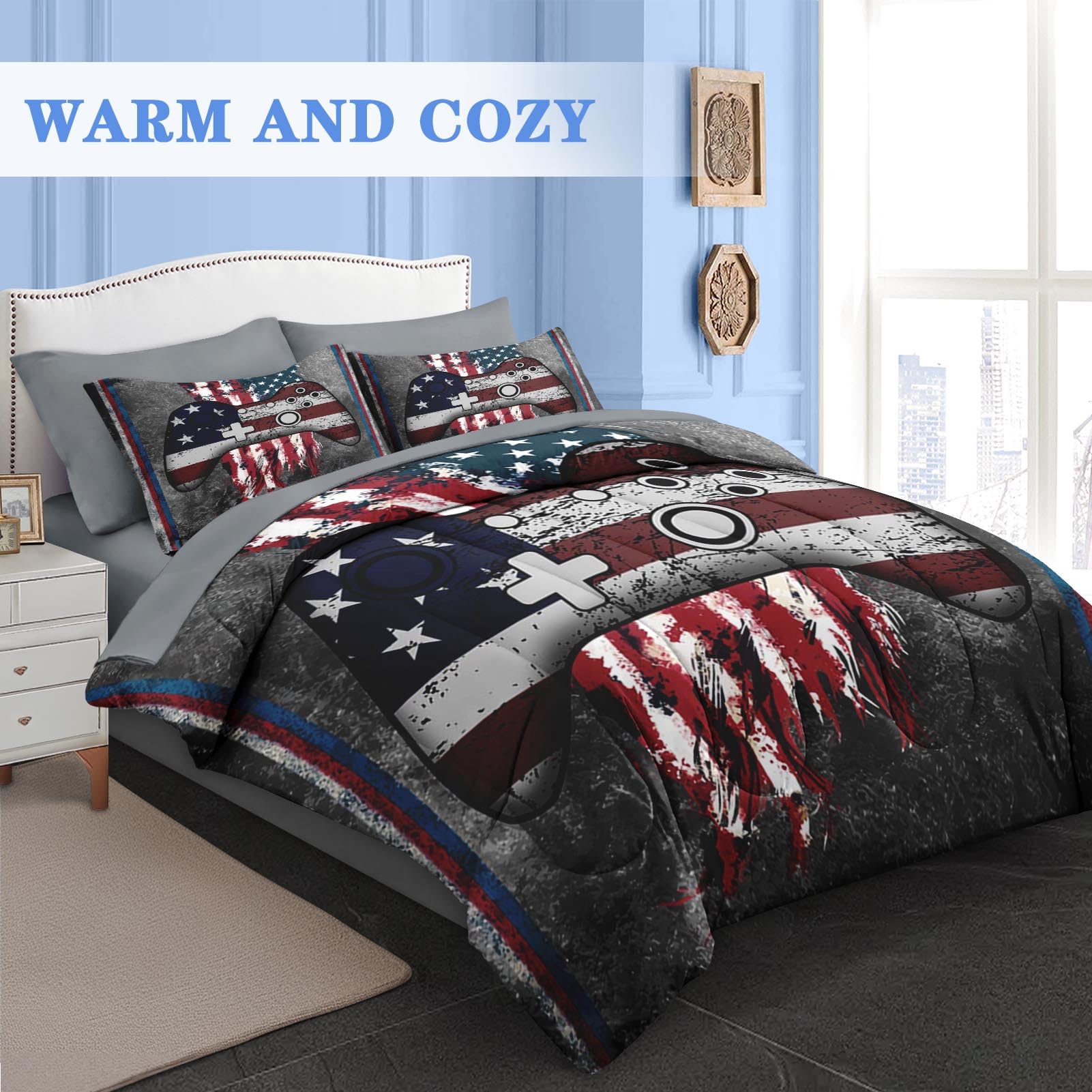 Franco Elf Movie Buddy NYC Holiday & Christmas Bedding Super Soft Comforter and Sheet Set with Sham, 7 Piece Queen Size (Officially Licensed Product)
