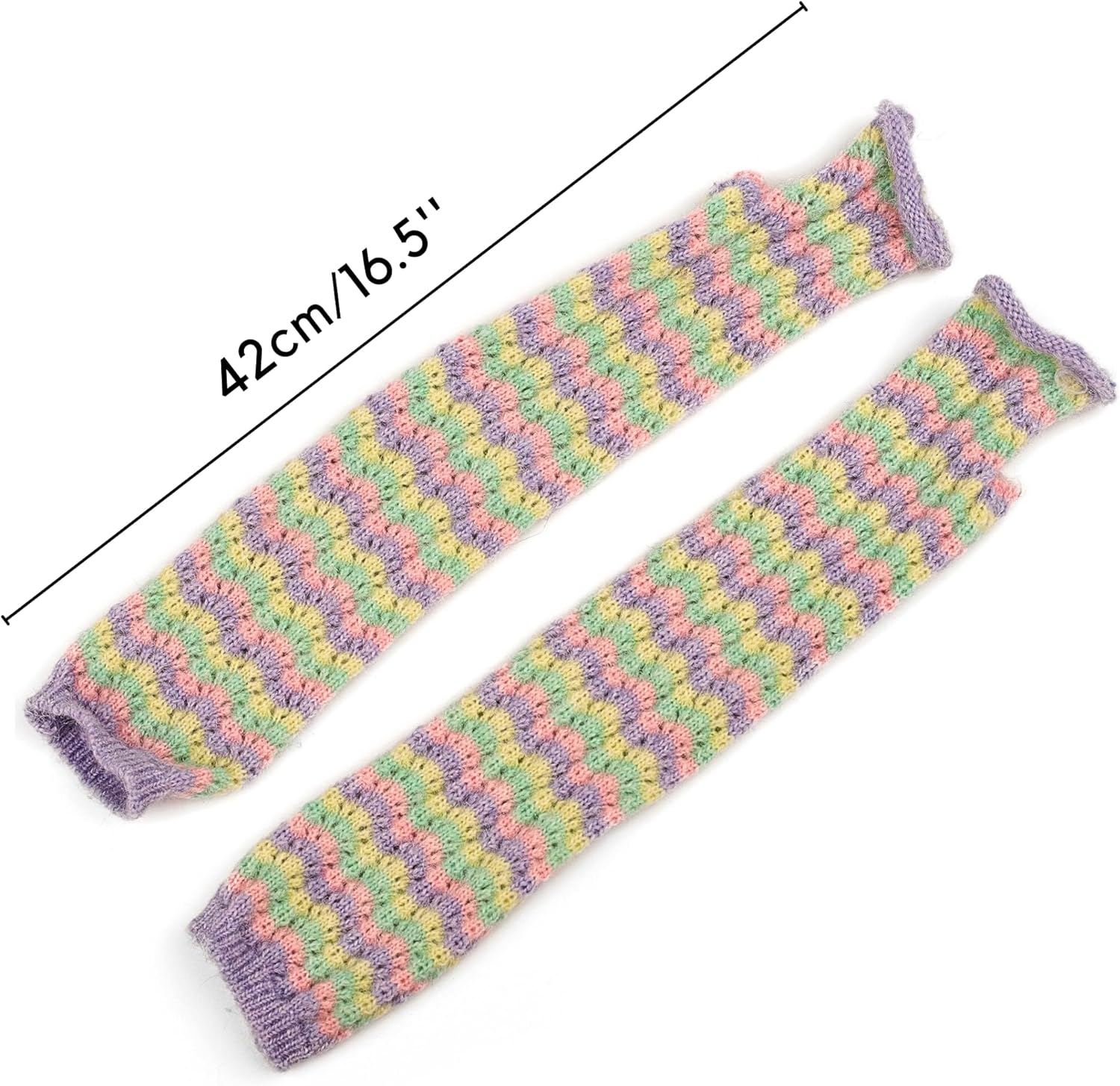 F Flammi Wool Blended Arm Warmer Winter Novetly Fingerless Gloves Knit Mitten Gloves Wrist Warmer for Women - Image 2