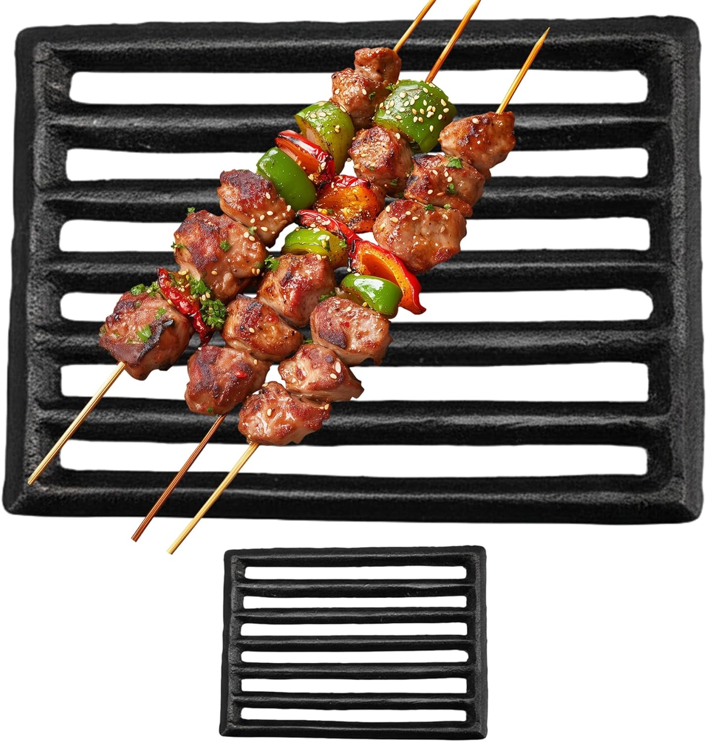 Cast Iron Fireplace Grate, 8.5" x 6.3" Fire Grate, Sturdy Fire Grates for Open Fires with Grid Design for Wood Stove, Efficient Burning and Ash Fall