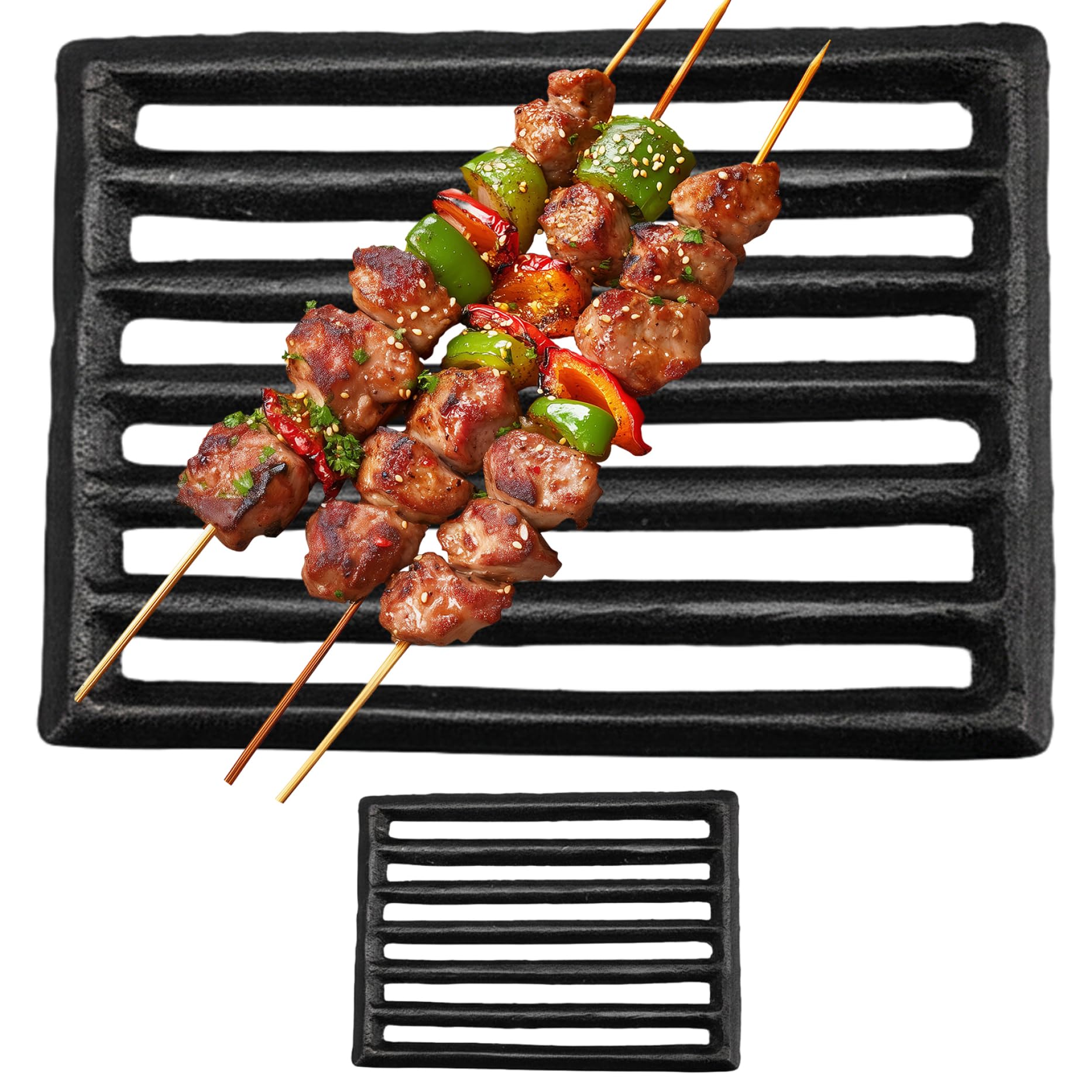 Grille de cheminée en fonte robuste pour feux ouverts et poêle à bois
