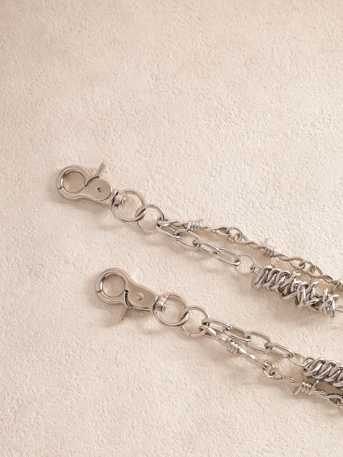 Sacina Goth Punk Layered Barbed Wire Pants Chain, Silver-tone Barbed Wire Wallet Belt Chain, Goth Grunge Emo Punk Accessories, Jewelry Gift for Women - Image 7