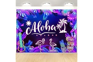Hawaiian Aloha Luau 7 X 5 FT Glow Party Backdrop