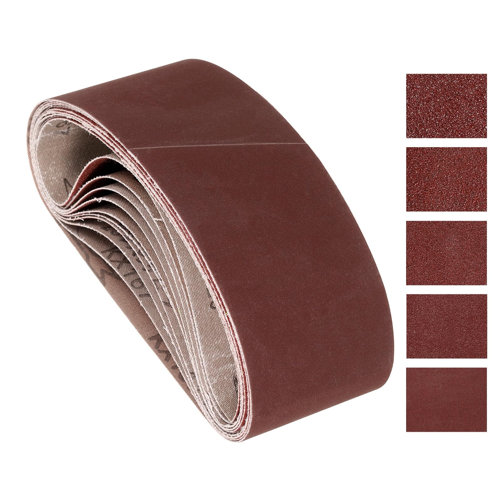 Kozelo 15Pcs Sanding Belts 76mm x 533mm 40/80/120/240/400 Grit Aluminum Oxide Abrasive Sandpaper for Belt Sander Metal Grinding Wood Working Weld Rust Removal