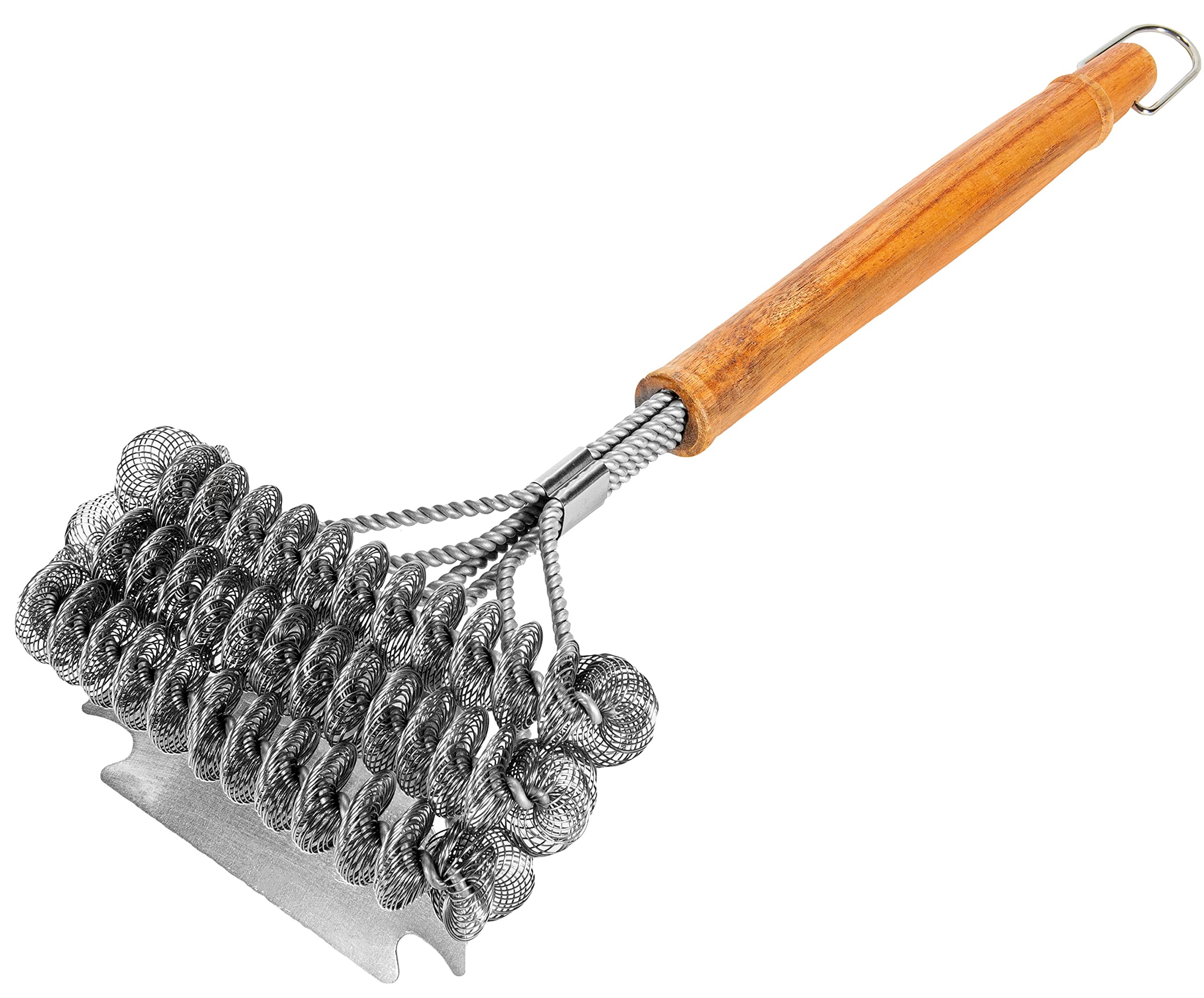 BBQ-AID Grill Brush for Outdoor Grill Bristle Free - 18" BBQ Brush for Grill Cleaning Kit - Safe BBQ Grill Cleaner Brush and Scraper - Stainless Grill Cleaning Brush for Any Grill, Grill Accessories