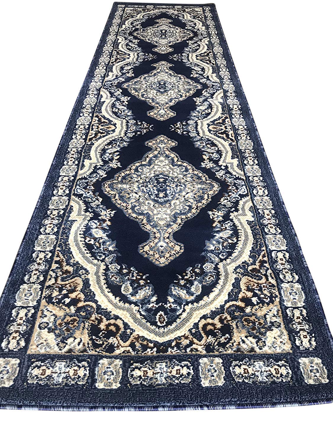 traditional-long-runner-rug-dark-navy-blue-grey-brown-beige-design-520