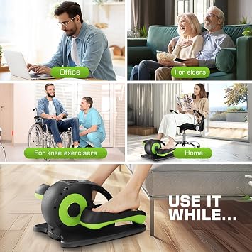ANCHEER Under Desk Elliptical,Electric Ellipse Leg Exerciser While Sitting for Seniors, Hyper-Smooth Maganetic System Seated Pedal Exerciser with Remote Control for Home Office,100% Pre-Assambled