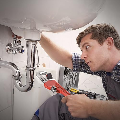 Miniatura 5 de Stalwart - 75-HT3012 - Llave de tubo para fontaneros 3 piezas de 14 pulgadas 10 pulgadas 8 pulgadas llaves de mano para mejoras en el hogar con