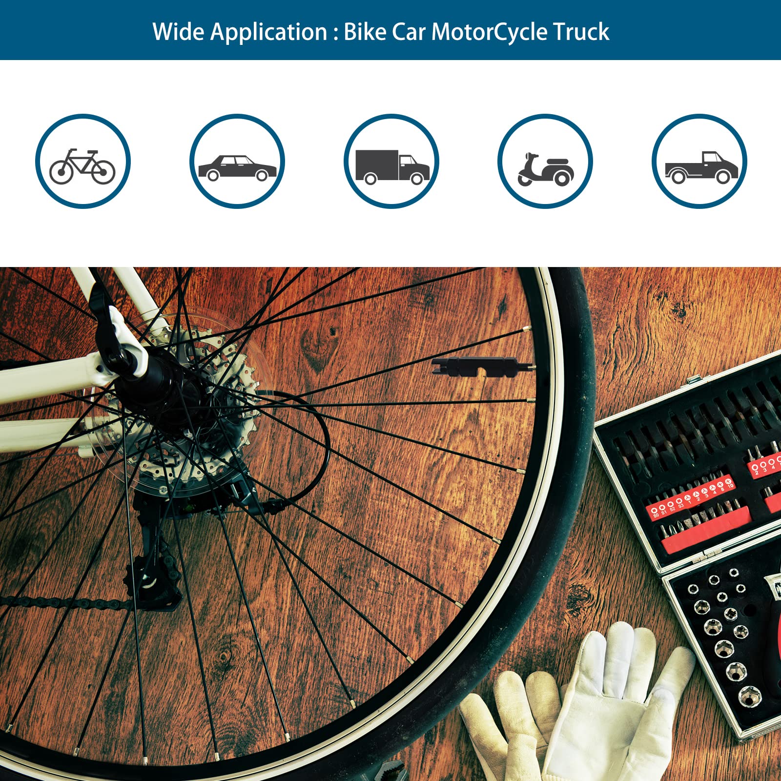 ZUFECY Bike Valve Core Remover Tool, Presta &Schrader Valve Cores For Tubeless Cycling Tires (Black)