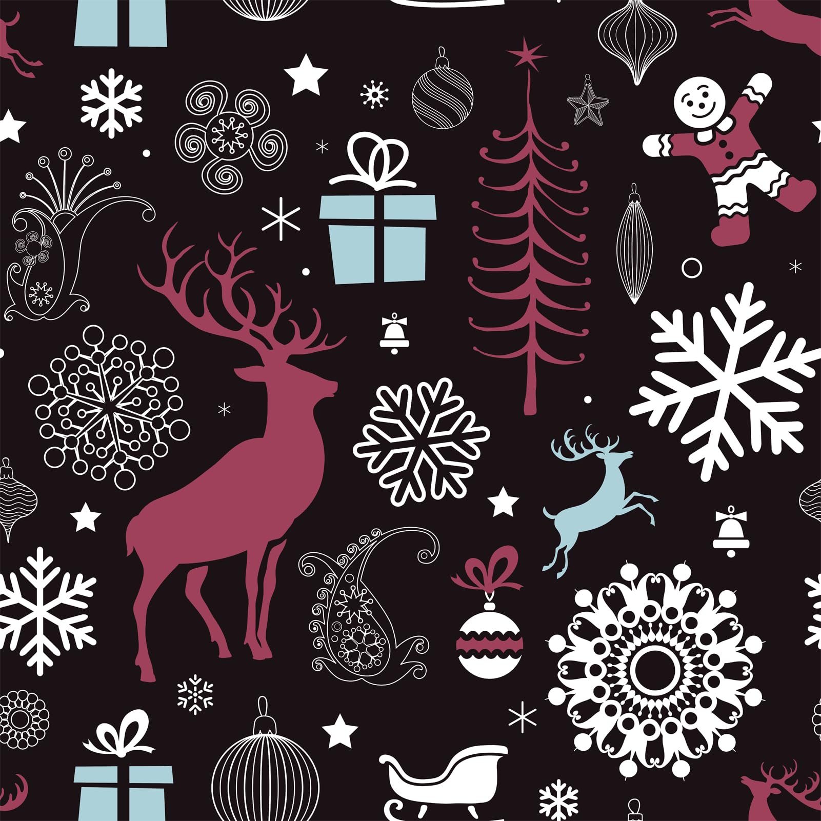 FLFK Christmas Peel and Stick Wallpaper, 16W x 128L inches, Self-Adhesive, Removable, for Holiday Decorations on Walls, Kitchen, Bathroom, Bedroom, Living Room, Dining Room, Office, Home