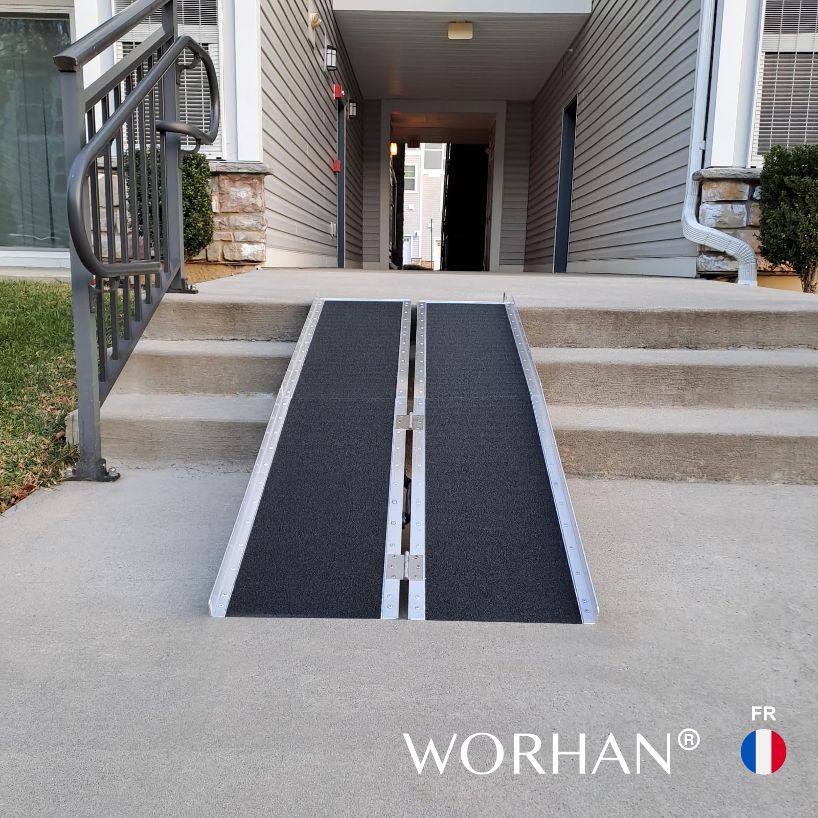 Rampe 1.83m Alu Pliable Valise Aluminium pour Fauteuil Roulant Chargement Scooter Plate-Forme Fonction Antidérapante Elevée Neuf R6J