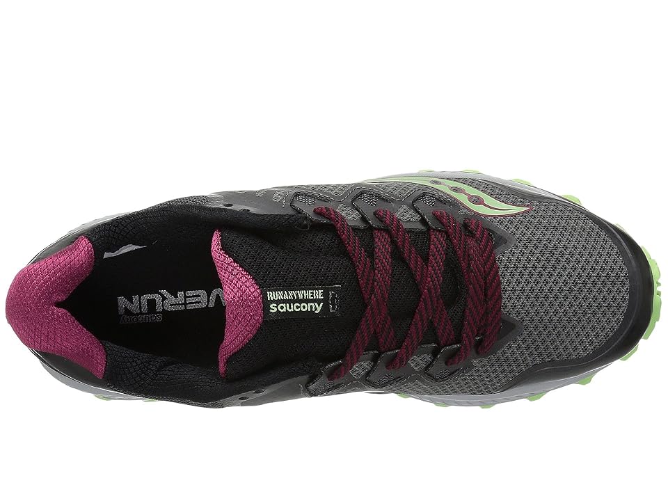 

Saucony Peregrine 8 (Black/Mint/Berry) Women's Running Shoes, Gray