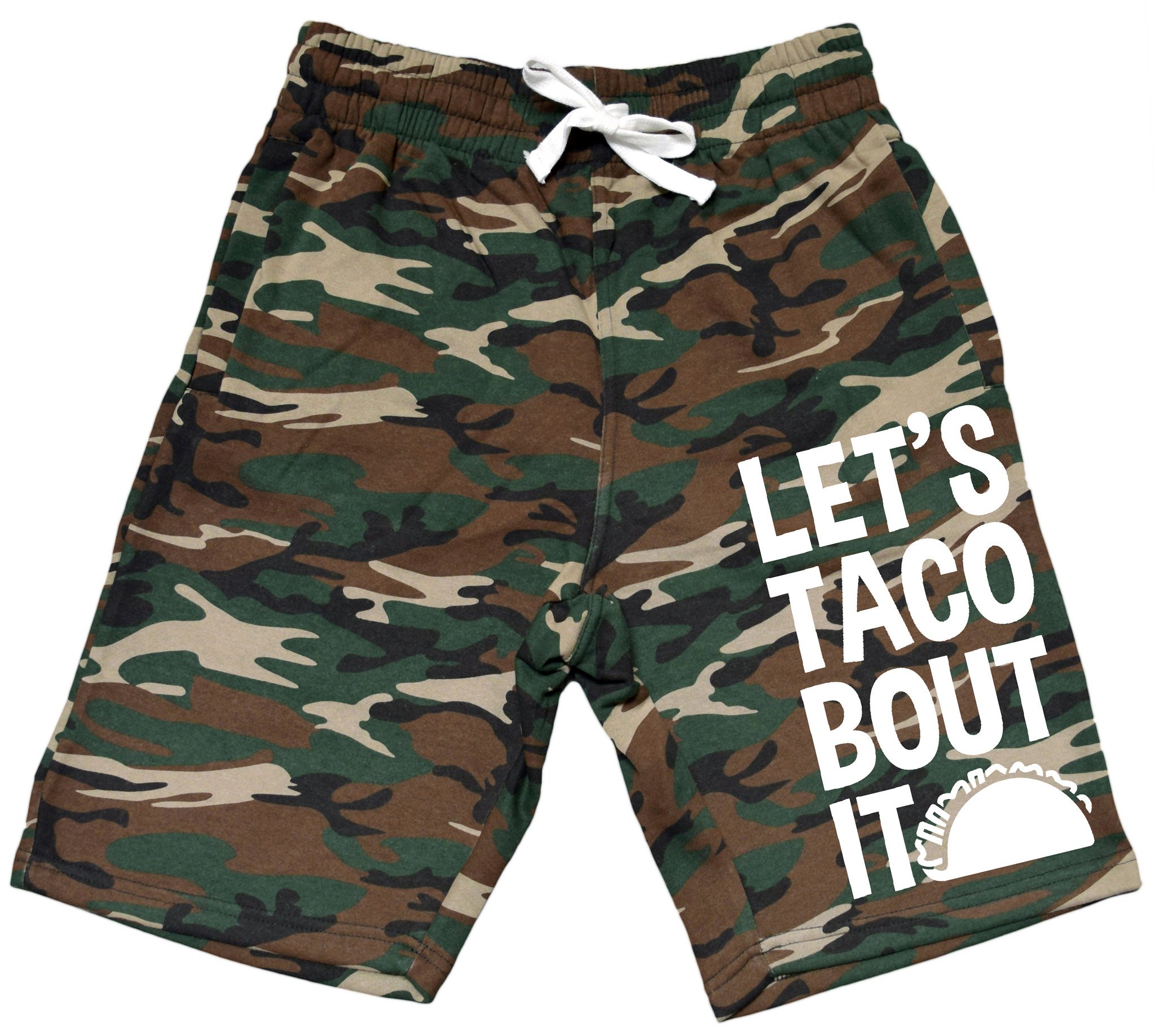 Interstate ApparelMen's Let's Taco Bout It V375 Camo Fleece Jogger Sweatpant Gym Shorts