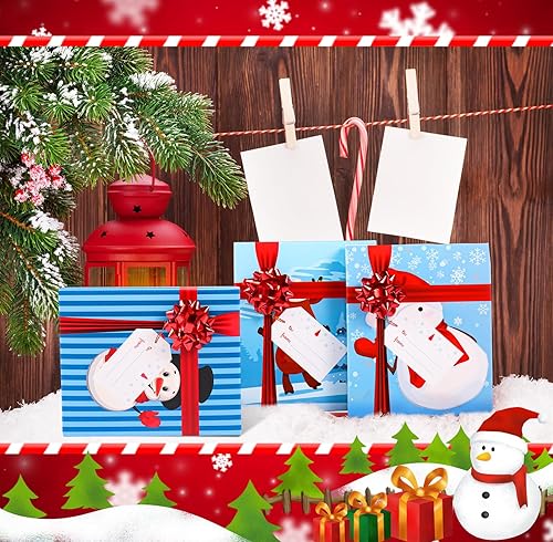 Miniatura 6 de Outus Caja para tarjetas de regalo de Navidad con lazos y etiquetas, tarjetas de regalo de Feliz Navidad, cajas de regalo mini cajas de regalo para
