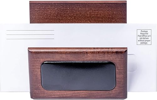 Miniatura 9 de Dacasso Juego de madera de lujo de cuero y artículos esenciales de organización de escritorio, 8 piezas, nogal y negro