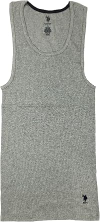 U.S. Polo Assn. Mens Ribbed Tank Grey, Large