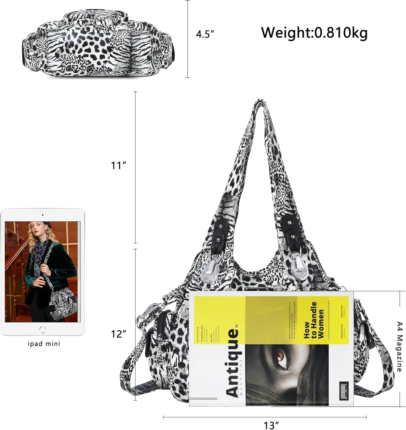 Angel Kiss Purses for Women Soft PU Leather Large Hobo Bags for Women Shoulder Bag | Soft, PU Leather, Large, Soft, PU Leather, Large - Image 3