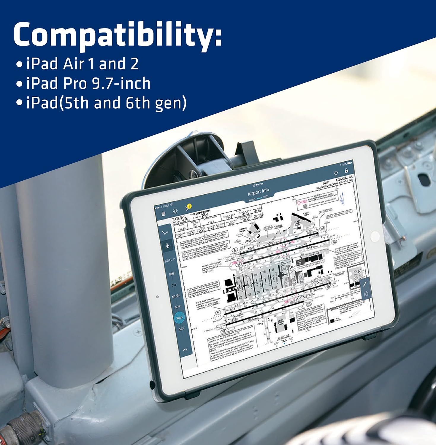 PIVOT Omni 97X Tablet Case - Compatible with iPad Air 2, iPad Pro 9.7 in, & iPad (5th - 6th gen) - 360 Degree Protection - for Professional Pilots, General Aviation - Red & Black