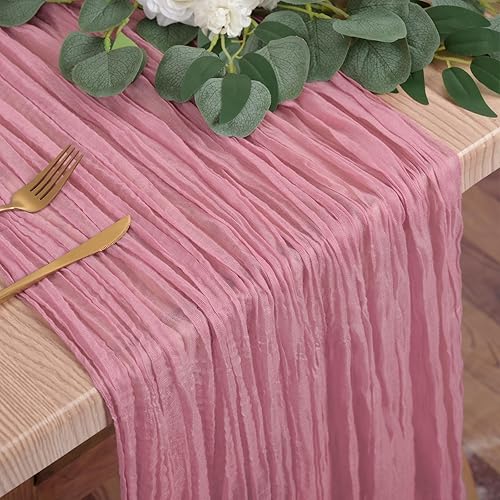 fani Paquete de 6 caminos de mesa de gasa bohemia de 13 pies, tela de queso larga rústica transparente para boda, despedida de soltera, baby shower,