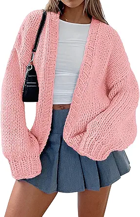 PRETTYGARDEN Cardigan Sweaters for Women Trendy Fall Fashion 2025 Long Sleeve Chunky Knit Cardigans Winter Clothing Outfits