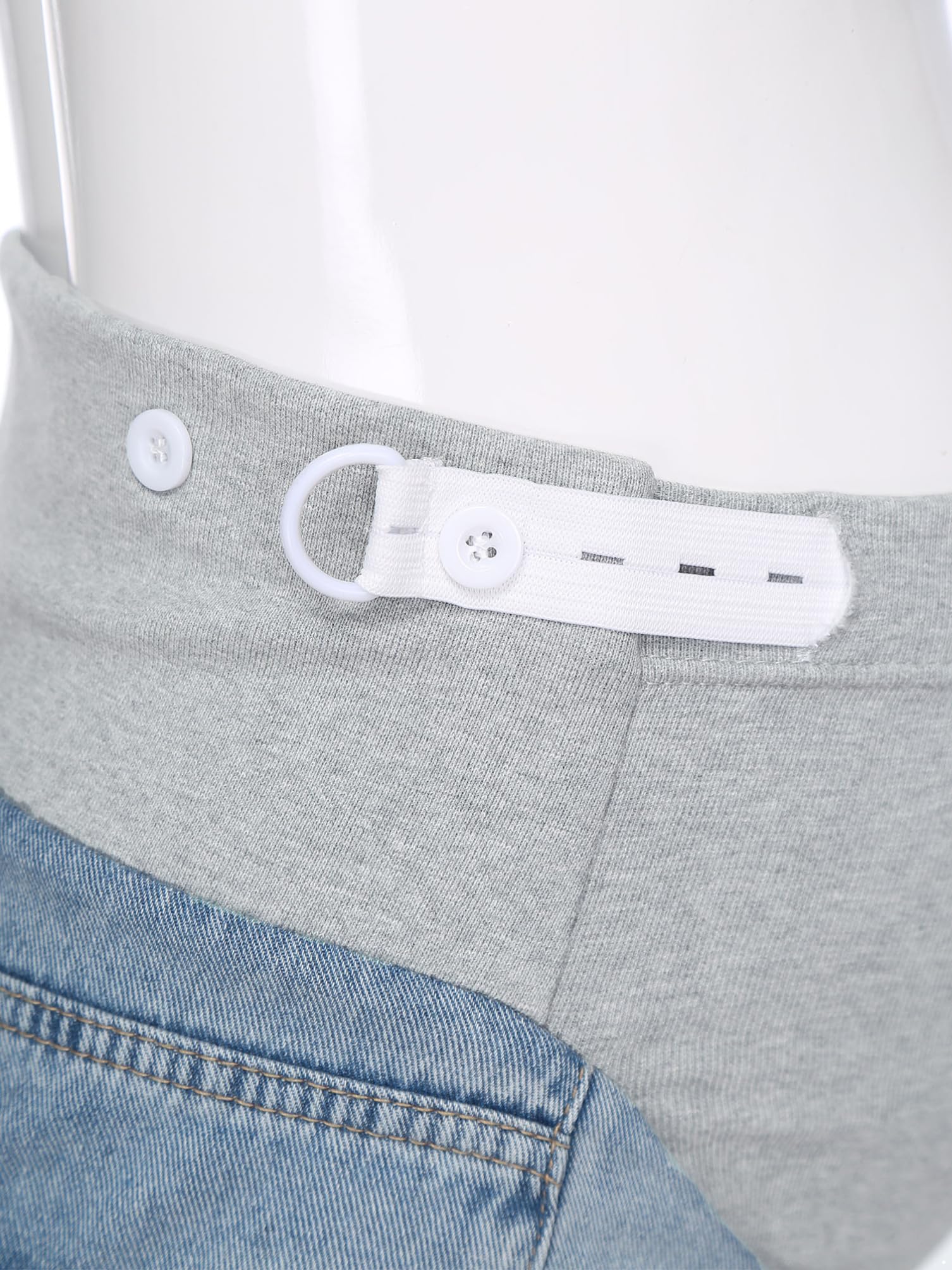 dPois Jeans De Moda para Embarazadas Pantalones De Cintura Ajustables Elásticos Pantalones Vaqueros Elásticos con Bolsillos