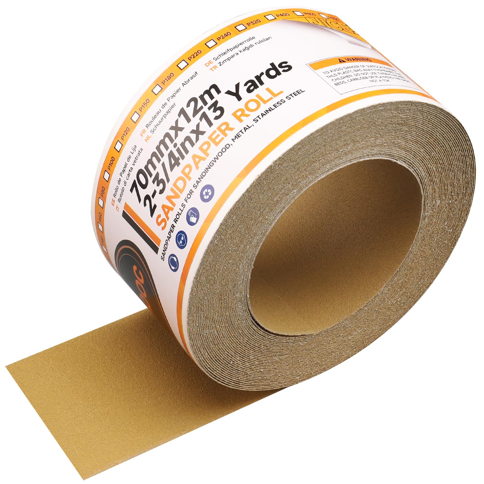 Shineboc Sandpaper Roll - 220 Grit, 13 Yards -7
