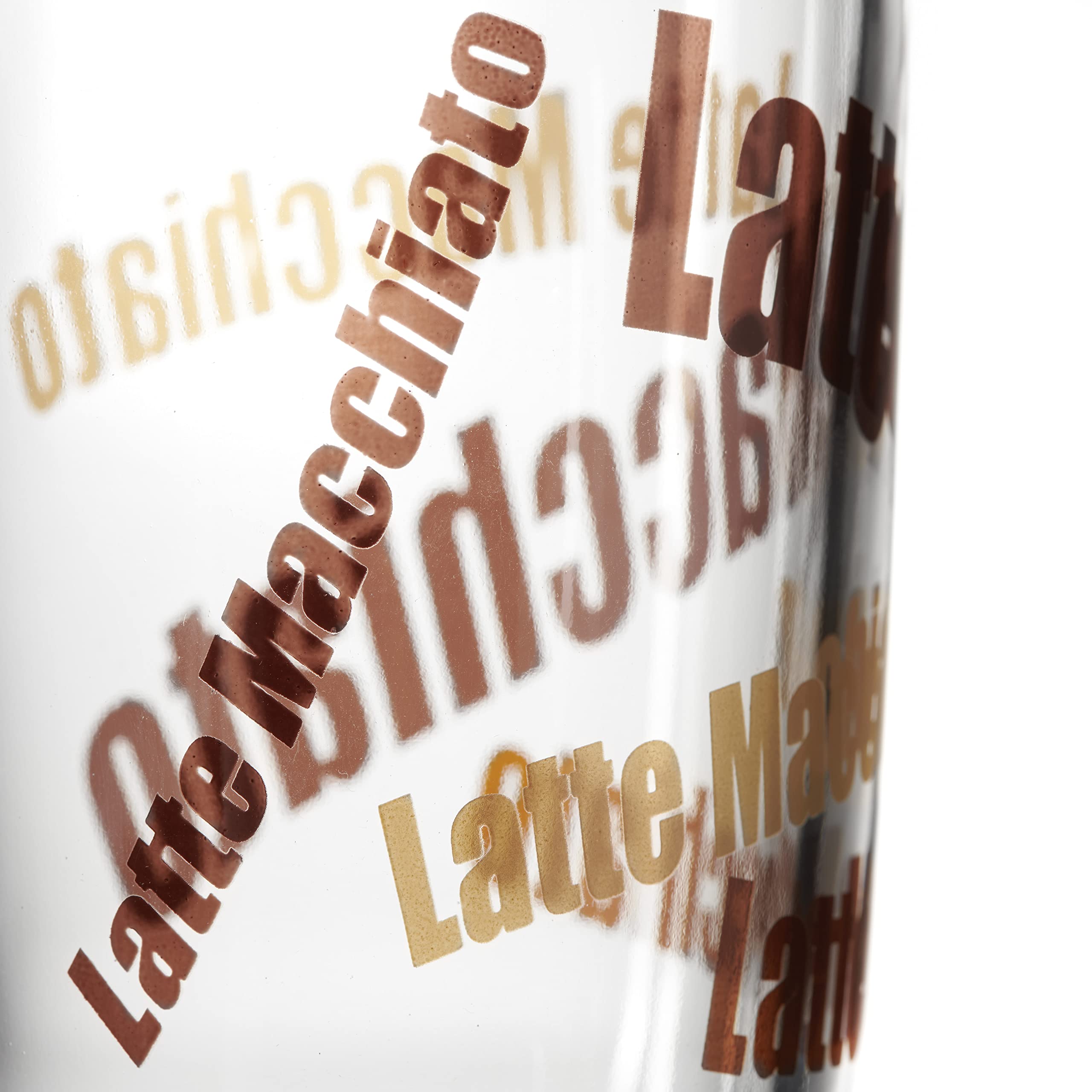 Leonardo Napoli Latte Macchiato-Tassen 6er Set, spülmaschinengeeignete Kaffee-Becher mit Motiv, Glas-Tasse mit Henkel, mikrowellenfest, 380 ml 024236
