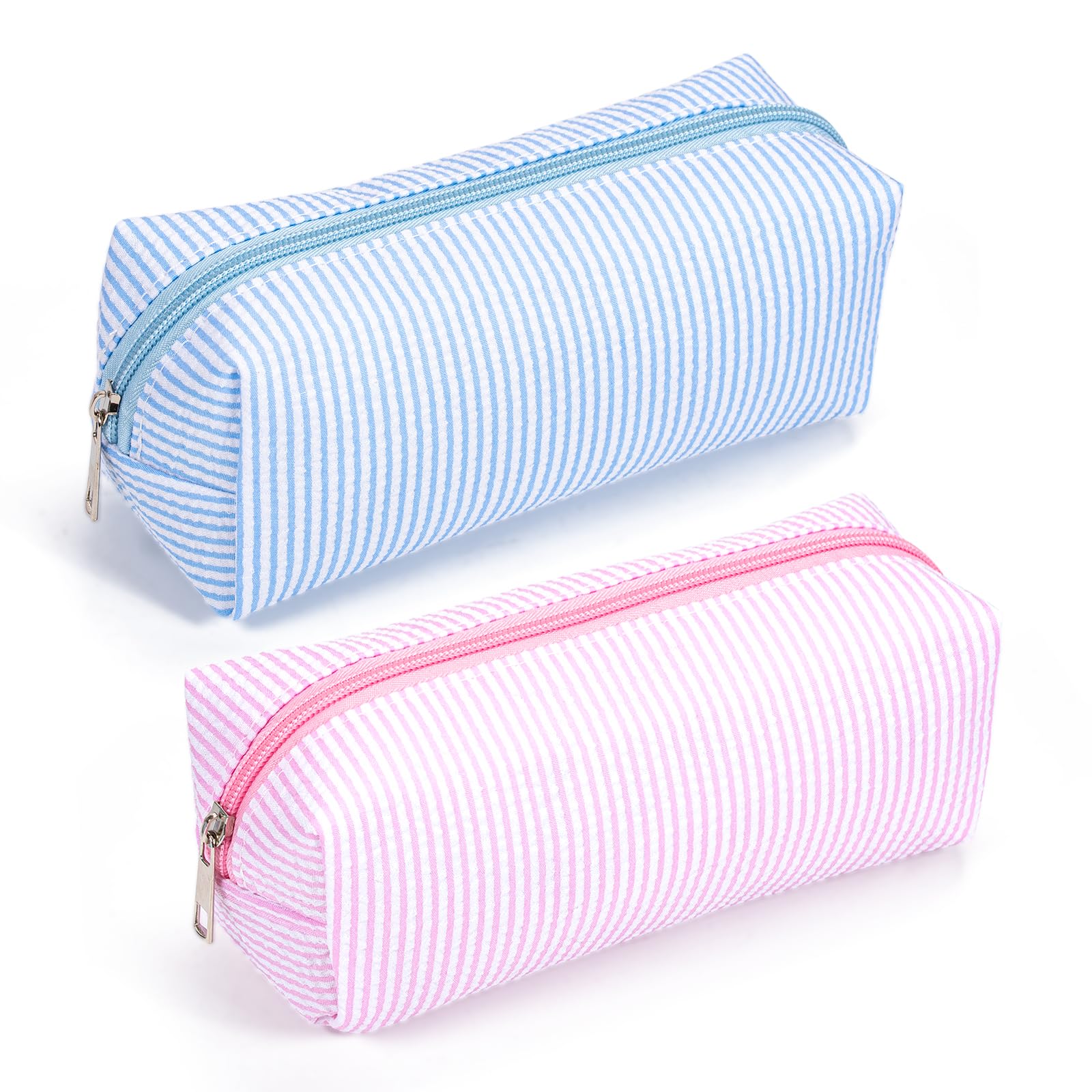 Cute Pencil Case Girls School Cotton Pencil Cases Striped Make up Organize โ image 1