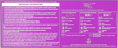 Miniatura 11 de Durex - Paquete Adventure de condones, lisos y estriados, a granel, preservativos de látex de ajuste regular (Durex Extra Sensitive Smooth,